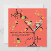 Whimsical Mid Century Modern Cocktailuur  Kaart (Voorkant)