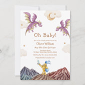 Whimsical middeleeuwse sprookjesachtige Dragon Bab Kaart (Voorkant)