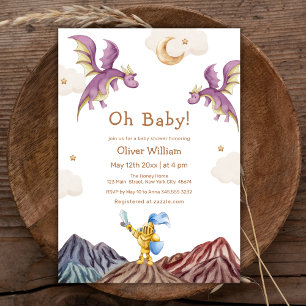 Whimsical middeleeuwse sprookjesachtige Dragon Bab Kaart