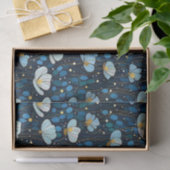 Whimsical Midnight Blue Poppy Decoupage Tissuepapier (Geschenk)