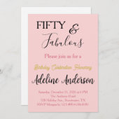 Whimsical Minimaal 50 en Fantastisch Roze Goud Zwa Kaart (Voorkant / Achterkant)