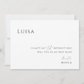 Whimsical Minimal Script Best Man proposal Kaart (Achterkant)