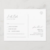 Whimsical Minimal Script | Black Song Request RSVP Briefkaart (Achterkant)