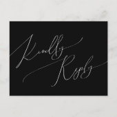 Whimsical Minimal Script | Black Song Request RSVP Briefkaart (Voorkant)