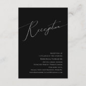 Whimsical Minimal Script Black Wedding Reception Informatiekaartje (Voorkant)