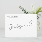 Whimsical Minimal Script Bridesmaid Proposal Card Kaart (Staand voorkant)