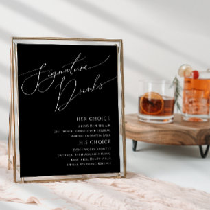 Whimsical Minimal Script   Drinken voor zwarte han Poster