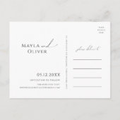 Whimsical Minimal Script Full Photo Save the Date Uitnodiging Briefkaart (Achterkant)
