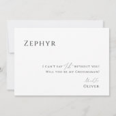 Whimsical Minimal Script Groomsman-voorstel Kaart (Achterkant)