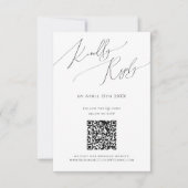 Whimsical Minimal Script QR Code RSVP Card Kaartje (Voorkant)