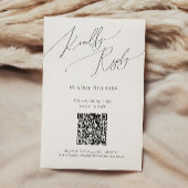 Whimsical Minimal Script QR Code RSVP Card Kaartje