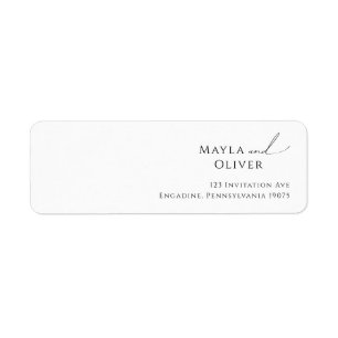 Whimsical Minimal Script Return Address Label