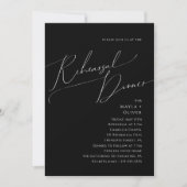 Whimsical Minimal Script | Zwart repetitief diner Kaart (Voorkant)