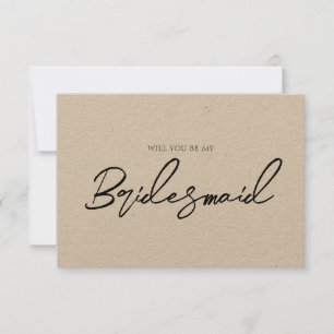 Whimsical Minimale Kraft Bridesmaid-voorstel Kaart