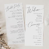 Whimsical Minimalist Programme de mariage de scrip