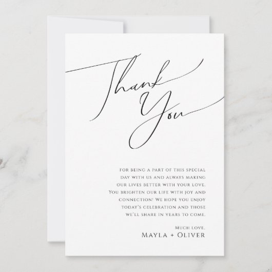 Whimsical Minimalist Script 5"x7" - Hartelijk dank (Voorkant)