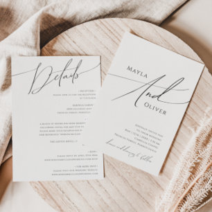 Whimsical Minimalist Script All-in-One Weddenschap Kaart