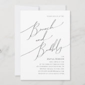 Whimsical Minimalist Script Brunch en Bubble Kaart (Voorkant)