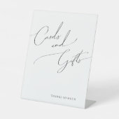 Whimsical Minimalist Script Kaarten en Gifts Reclamebord Met Voetstuk (Voorkant)