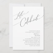 Whimsical Minimalist Script Laten we Invita vieren Kaart (Voorkant)