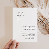 Whimsical Minimalist Script Monogram Weddenschap Kaart