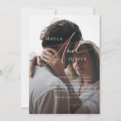 Whimsical Minimalist Script Photo Wedding Kaart (Voorkant)