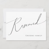 Whimsical Minimalist Script Reserved Sign (Voorkant)
