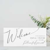Whimsical Minimalist Script Seating Chart Header (Staand voorkant)