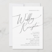 Whimsical Minimalist Script Wedding Reception Invi Kaart (Voorkant)