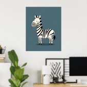 Whimsical Minimalist Zebra Nursery Art Poster (Thuiskantoor)