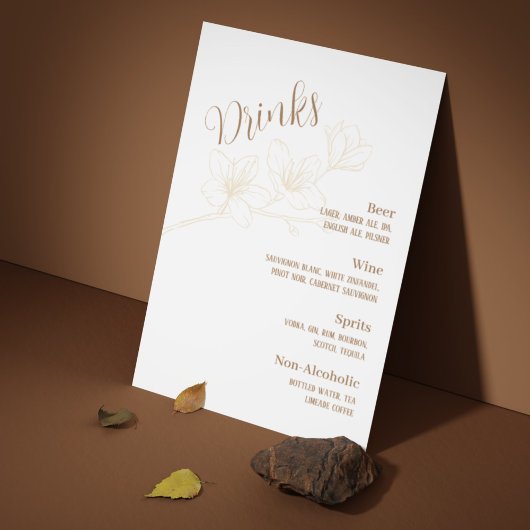 Whimsical Minimalistisch Schrift Trouw Drankmenu Poster