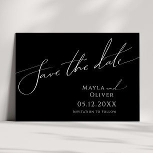 Whimsical-minimalistisch script   Horizontaal zwar Save The Date