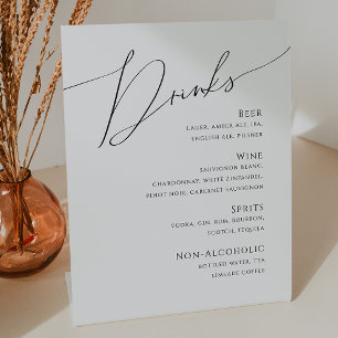 Whimsical-minimalistisch script   Menu Drinken bru Reclamebord Met Voetstuk
