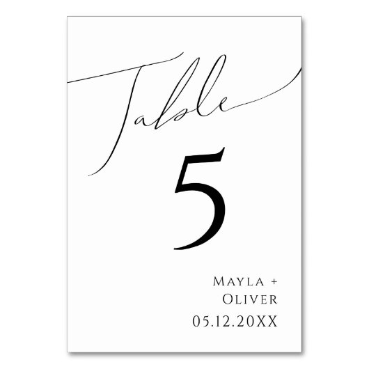 Whimsical-minimalistisch script | Tabelnummer Kaart (Achterkant)