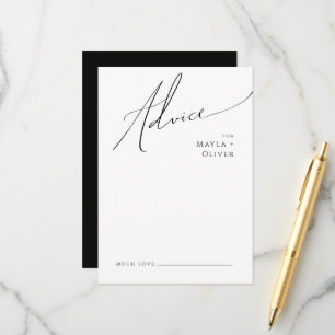 Whimsical-minimalistisch script Zwarte bruiloft Advieskaart