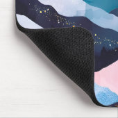 Whimsical Minimalistische Gold Mountain Waterverf Muismat (Hoek)