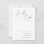 Whimsical Minimalistische Script | Zwarte RSVP Kaa Kaartje (Voorkant)