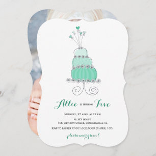 Whimsical Mint Cake Girl Anniversaire Invitation d