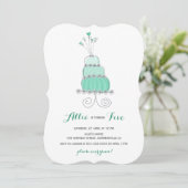 Whimsical Mint Cake Girl Birthday Party Invite Kaart (Staand voorkant)