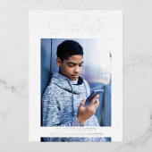  Whimsical Modern Graduation Calligraphy Photo Folie Uitnodiging (Voorkant)