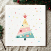 Whimsical Modern Pastel Polka Dot Christmas Servet