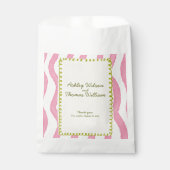 Whimsical Modern Roze & Groen Huwelijk Bedankzakje (Voorkant)