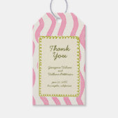 Whimsical Modern Roze & Groen Huwelijksgunst Label Cadeaulabel (Voorkant)
