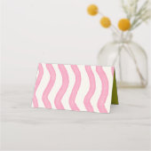 Whimsical Modern Roze & Groen Wedding Place Card (Achterkant)