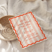 Whimsical Modern Roze & Rode bruiloft uitnodiging