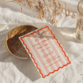 Whimsical Modern Roze & Rode bruiloft uitnodiging