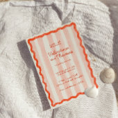 Whimsical Modern Roze & Rode bruiloft uitnodiging