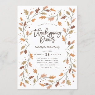 Whimsical Modern Thanksgiving Dinner Party Kaart