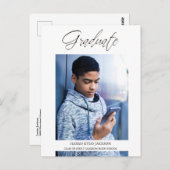 Whimsical Moderne Afstuderen Calligraphy Photo Briefkaart (Voorkant / Achterkant)