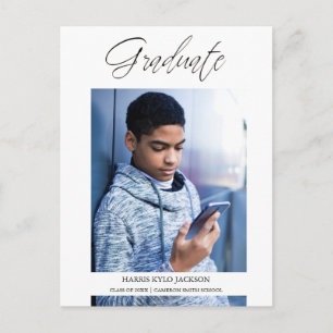 Whimsical Moderne Afstuderen Calligraphy Photo Briefkaart